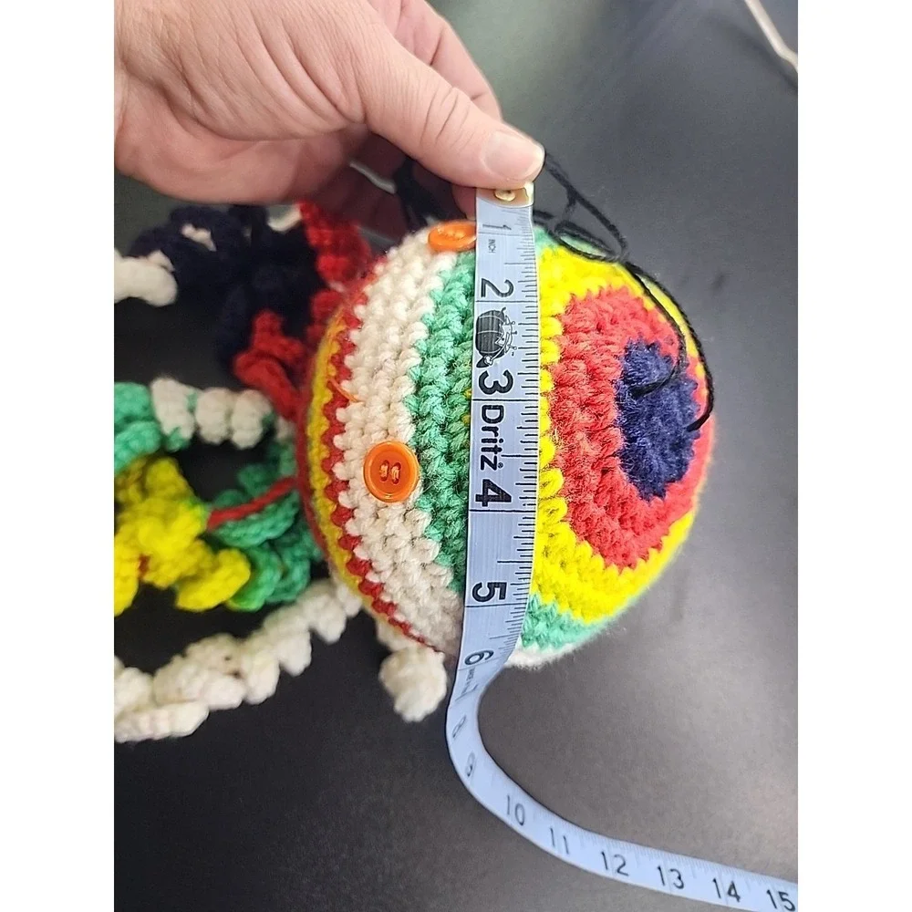 Jellyfish Handmade Crochet multi color  jelly fish gradient Red Green Yellow etc